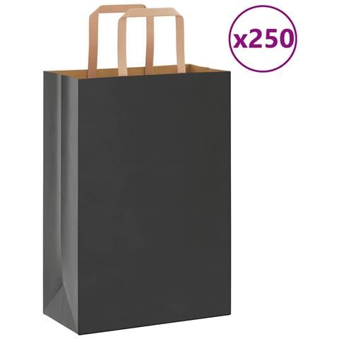 Sacchetti di Carta 250 pz con Manici Neri 21x11x31 cm - Foto 1
