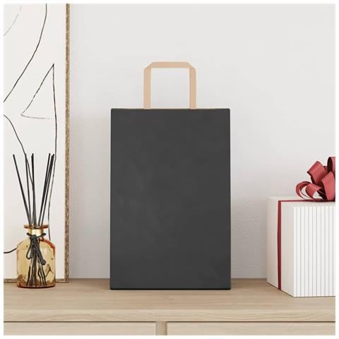 Sacchetti di Carta 250 pz con Manici Neri 21x11x31 cm - Foto 2