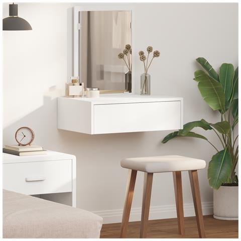 Tavolo da trucco a parete Bianco 60x40x70 cm - Foto 2