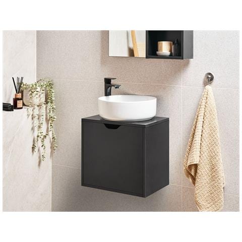 Mobile Lavabo A Parete Suzano 45 Cm Nero - Foto 1