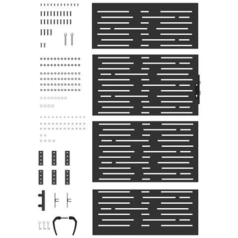 Cancello da giardino, Cancello da Giardino 85x100 cm Design Quadrato in Acciaio Corten - Foto 8