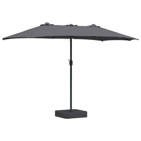Ombrello da giardino Antracite 385 x 209 x 244 cm Tessuto - Foto 1