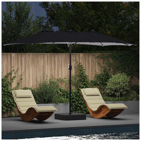 Ombrello da giardino Antracite 385 x 209 x 244 cm Tessuto - Foto 2