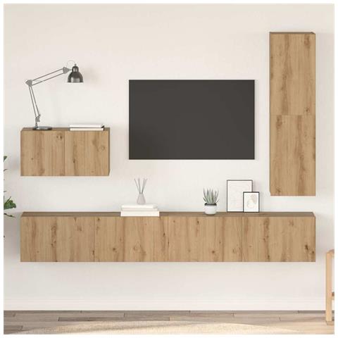 Set mobile TV 4 pcs rovere artigianale 30.5 x 30 x 110 cm - Foto 2