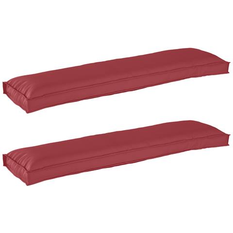 Set di Cuscini per Pallet 2 pcs Rosso vino 150 x 40 x 8 cm - Foto 1