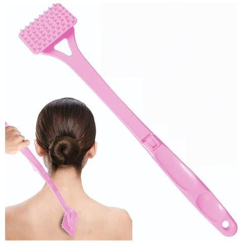 Gratta Schiena Lungo Pieghevole - Strumento Massaggiante Estensibile Per Sollievo Dal Prurito Pink - Foto 1