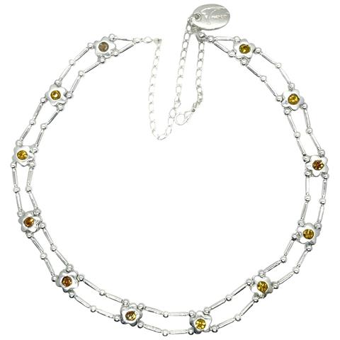 Girocollo A Fiore Sw In Argento Topazio 10µ - Foto 1
