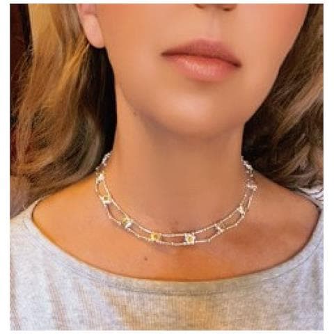 Girocollo A Fiore Sw In Argento Topazio 10µ - Foto 3
