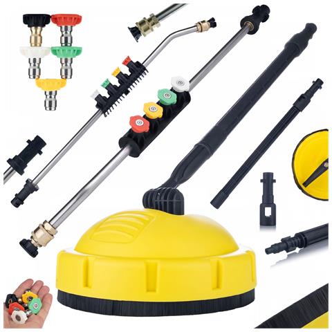 Spazzola T-racer Per Pulizia Compatibile Con Idropulitrice Kärcher K2-k7 - Set Lancia 1/4"" 15° + 5 Ugelli Alta Pressione - Foto 1