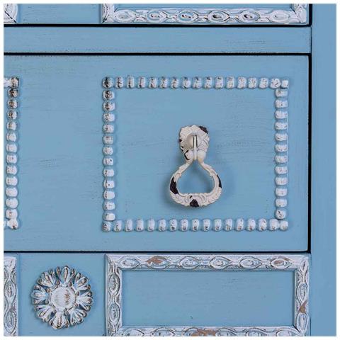 Comodino In Legno Laccato Blu 46x32x52h Cm - Foto 8