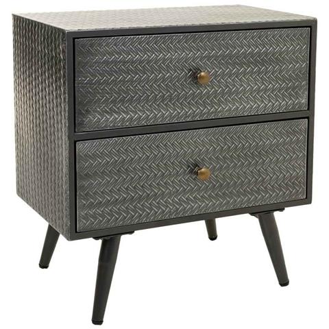 Comodino In Metallo Grigio 50x30x56h - Foto 1