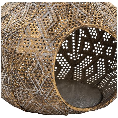 Portacandele In Metallo Dorato 18x17x21h - Foto 7