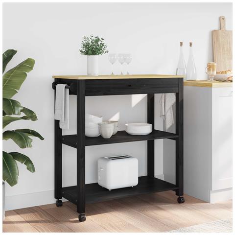 Carrello da Cucina MONZA Nero 84 x 40 x 88,5 cm - Foto 2