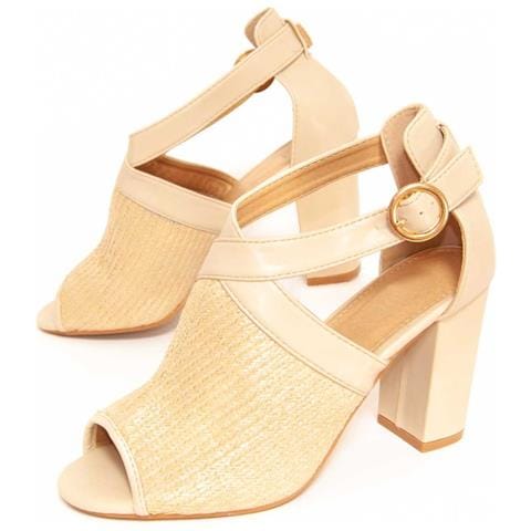 Sandalo Con Tacco Avara Beige Beige Materiale Sintetico - Foto 1