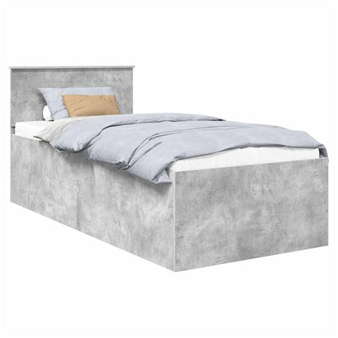 Struttura del letto con testiera Grigio cemento 75 x 190 cm - Foto 1