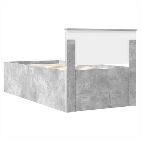 Struttura del letto con testiera Grigio cemento 75 x 190 cm - Foto 9