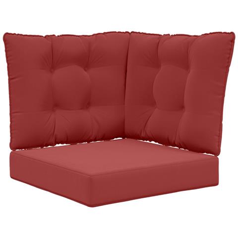 Cuscino per divano da esterno 3 pcs Rosso vino Poliestere - Foto 1