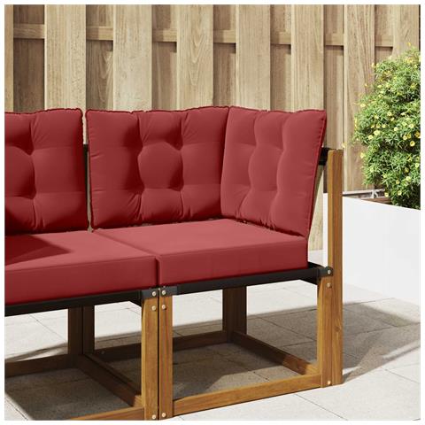 Cuscino per divano da esterno 3 pcs Rosso vino Poliestere - Foto 2