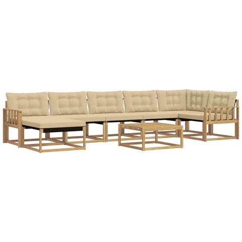 Set di divani da esterno 8 pcs Bianco e Beige 79 x 79 x 37 cm - Foto 1