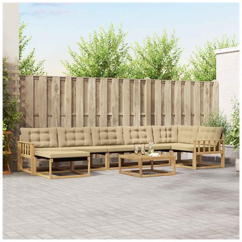 Set di divani da esterno 8 pcs Bianco e Beige 79 x 79 x 37 cm - Foto 2