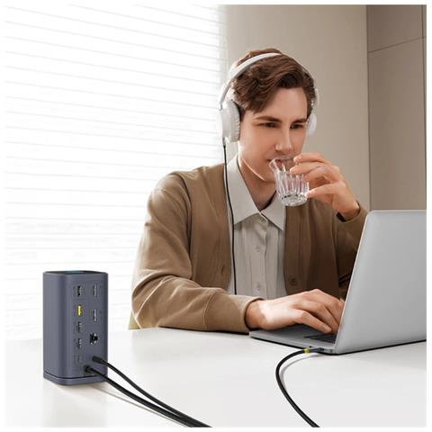 B00568101813-01 replicatore di porte e docking station per laptop Cablato USB 3.2 Gen 1 (3.1 Gen 1) Type-C Grigio - Foto 2