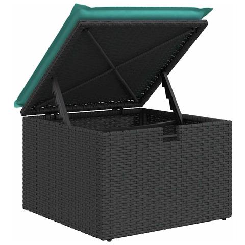 Set di divani con cuscino 6 pcs Nero polyrattan - Foto 9