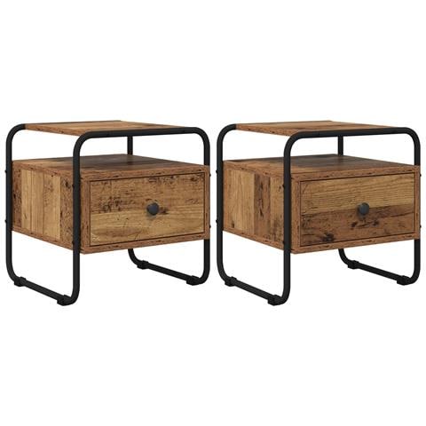 Armadio da Notte 2 pz Legno antico 40 x 39,5 x 40 cm - Foto 1