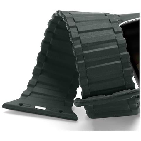 Cinturino (versione Armor) Per Apple Watch Ultra, Se, 9, 8, 7, 6, 5, 4, 3, 2, 1 (49, 45, 44, 42 Mm) Cinturino Magnetico In Silicone Di Colore Verde. - Foto 7