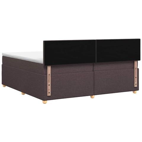 Letto box spring con materasso Marrone Scuro 200 x 200 cm - Foto 9