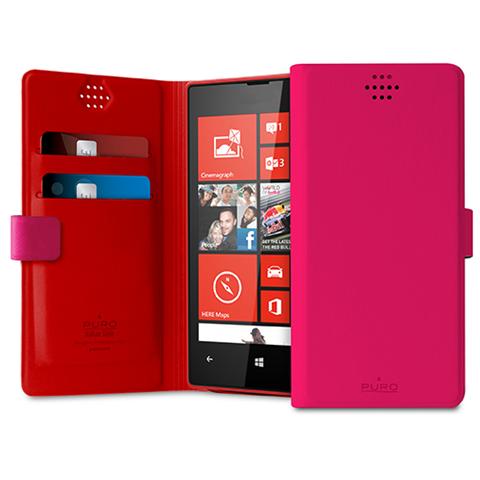 Cust Slim Univ 360° Con Sticker 3m 2 Vani Carta Ecopelle Rosa / rosso Medium - Foto 1