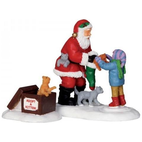 Babbo Natale Con Bimbi - Santa And Kittens, Set Da 2 - Foto 1