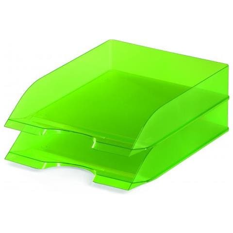 Vaschetta Porta Corrispondenza Basic Impilabili Verde Chiaro Traslucido - Foto 1