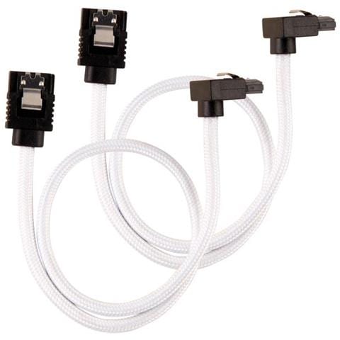 Cavo Sata Premium Con Guaina Angolata, Bianco 30 Cm - Confezione Da 2 - Foto 1