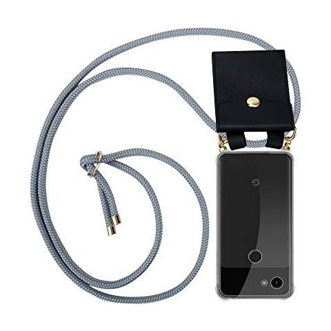 Catena Di Telefoni Cellulari Compatibile Con Google Pixel 3a Xl In Grigio Argento - Coperchio Protettivo In Silicone Con Anelli D'oro, Cinturino In Corda E Custodia Staccabile - Foto 1