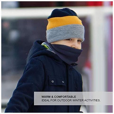 Bambini Capretti Delle Ragazze Dei Ragazzi Di Inverno Caldo Reversibile Morbido Pile Snood Neckwarmer Sciarpa - Foto 2
