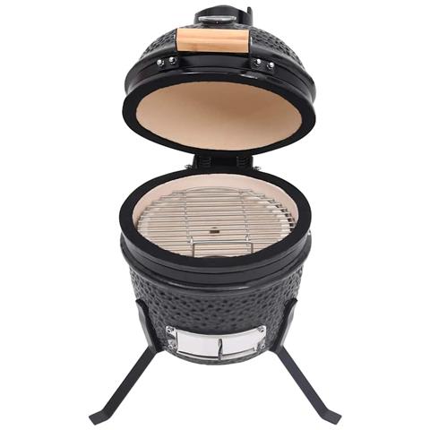 Barbecue Affumicatore 2 In 1 Kamado In Ceramica 56 Cm Nero - Foto 2