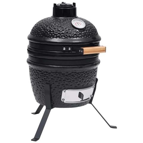 Barbecue Affumicatore 2 In 1 Kamado In Ceramica 56 Cm Nero - Foto 1