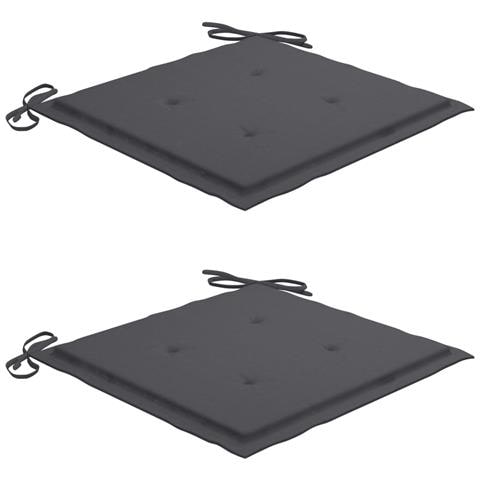 Sedie da Giardino con Cuscini Antracite 2 pz Massello di Teak - Foto 10