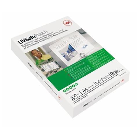 Pouch plastific. resistenti raggi UV A4 2x150mic lucide (100)  - Foto 1