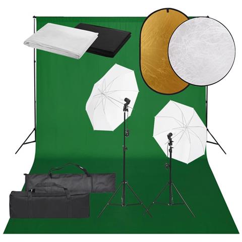 Kit Studio Fotografico Con Set Di Luci, Fondale E Riflettore - Foto 1