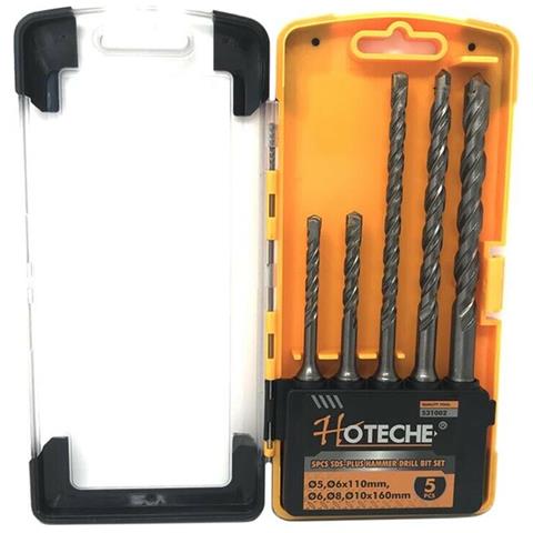 Kit 5 Punte Trapano Attacco Sds Plus 110 160 Mm Per Forare Pietra Muro Cemento - Foto 1
