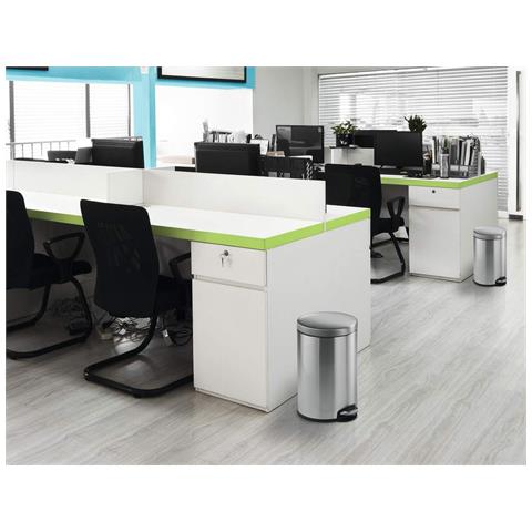 340123 bidone per la spazzatura 12 L Rotondo Acciaio inox - Foto 2