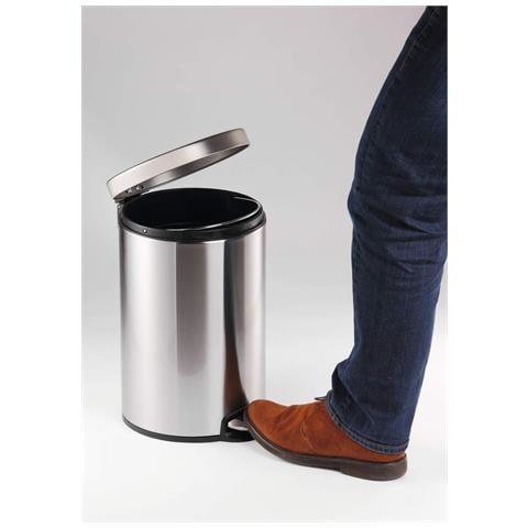 340123 bidone per la spazzatura 12 L Rotondo Acciaio inox - Foto 5