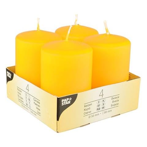10493 candela di cera Cilindro Giallo 4 pz - Foto 1