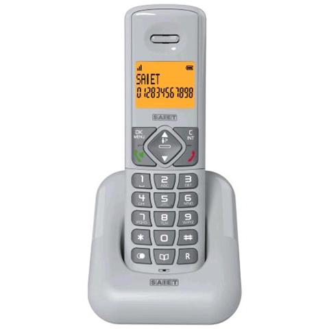 STILO Telefono Cordless Dect Gap Tasti Grandi Vivavoce Rubrica 100 Nomi Tasto Mute Blocco Chiamate Indesiderate Colore: Grigio Chiaro - Foto 1