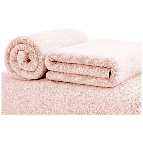 Asciugamani Salvietta Bagno In Morbida Spugna Modello Sophie Colore Rosa Telo Rosa - Foto 2