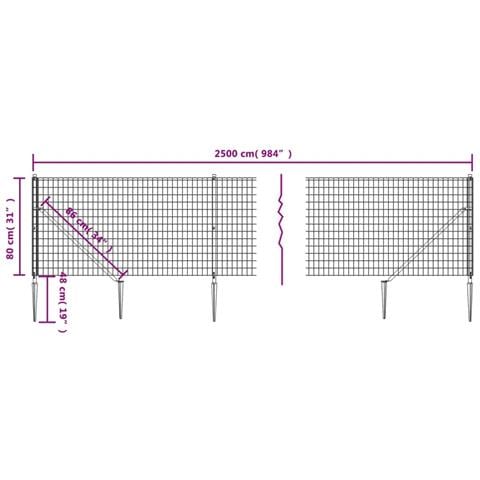 Recinzione Metallica Con Picchetti Ancoraggio Antracite 0,8x25m - Foto 4