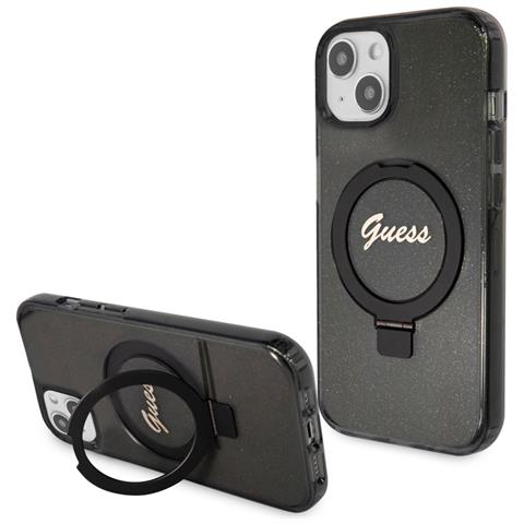 Cover Per Iphone 15 Plus Tpu Ring Stand, Nero - Foto 2