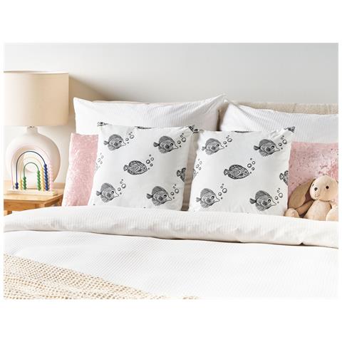 Set Di 2 Cuscini Tweedia Cotone 45 X 45 Cm Bianco - Foto 1