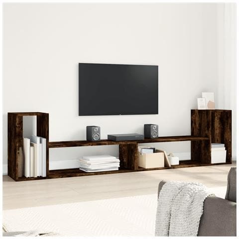 Mobili Tv 2 Pz Rovere Fumo 100x30x50 Cm In Legno Multistrato - Foto 1